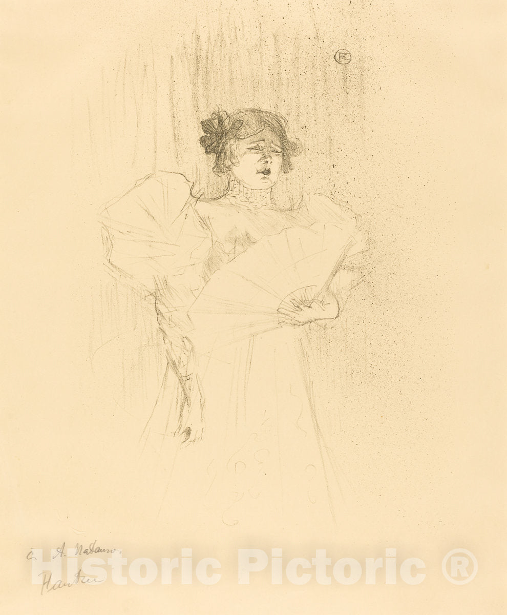 Art Print : Henri de Toulouse-Lautrec, Luce Myres Full Face (Luce MyrÃ¨s, de face), 1895 - Vintage Wall Art