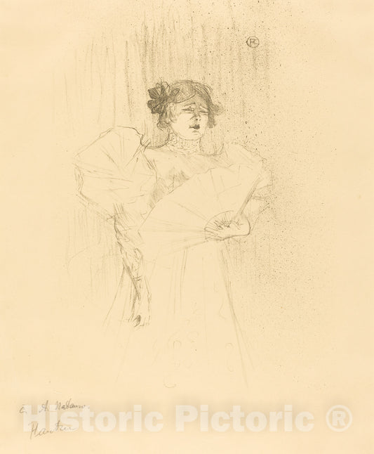 Art Print : Henri de Toulouse-Lautrec, Luce Myres Full Face (Luce MyrÃ¨s, de face), 1895 - Vintage Wall Art