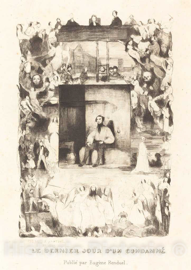 Art Print : CÃ©lestin Nanteuil, Le dernier Jour d'un condamne, 1833 - Vintage Wall Art