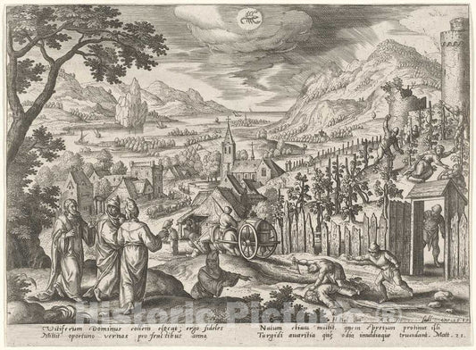 Art Print : Collaert After Hans BOL. The Kingdom of God Shall be Taken from You (Scorpio), 1585 - Vintage Wall Art