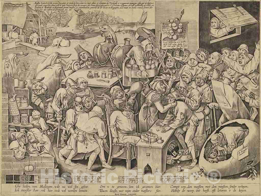 Art Print : Heyden After Bruegel, The Witch of Malleghem, 1559 - Vintage Wall Art