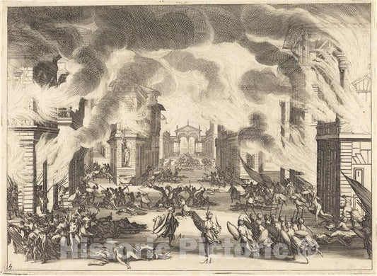 Art Print : Jacques Callot, Solimano, Act V, 1620 - Vintage Wall Art