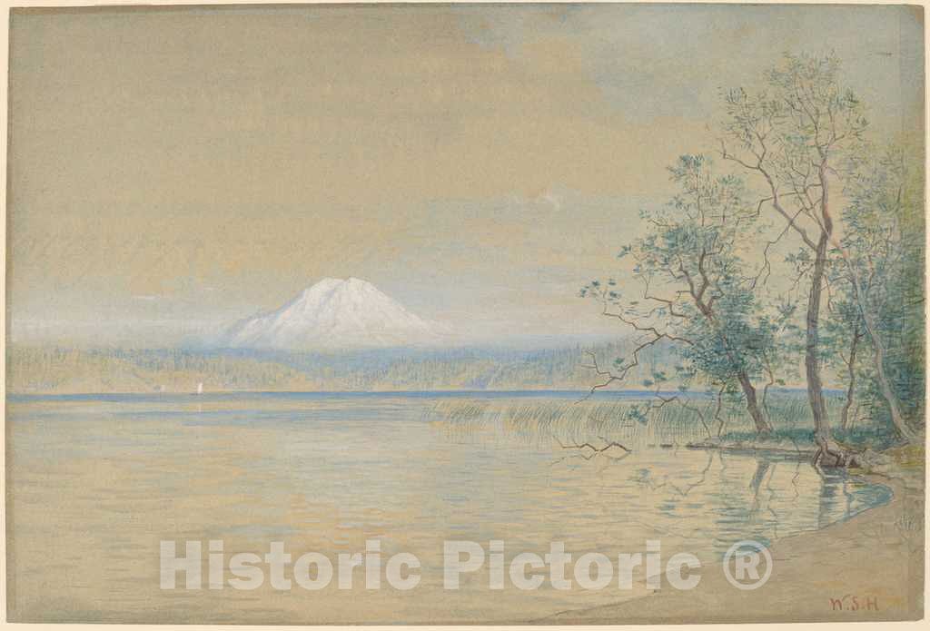 Art Print : Haseltine, Mount Tacoma, 1899 - Vintage Wall Art