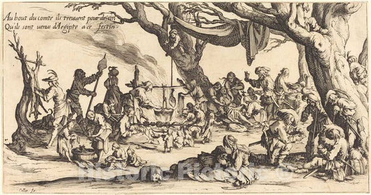 Art Print : Jacques Callot, The Feast of The Bohemians, 1621 - Vintage Wall Art