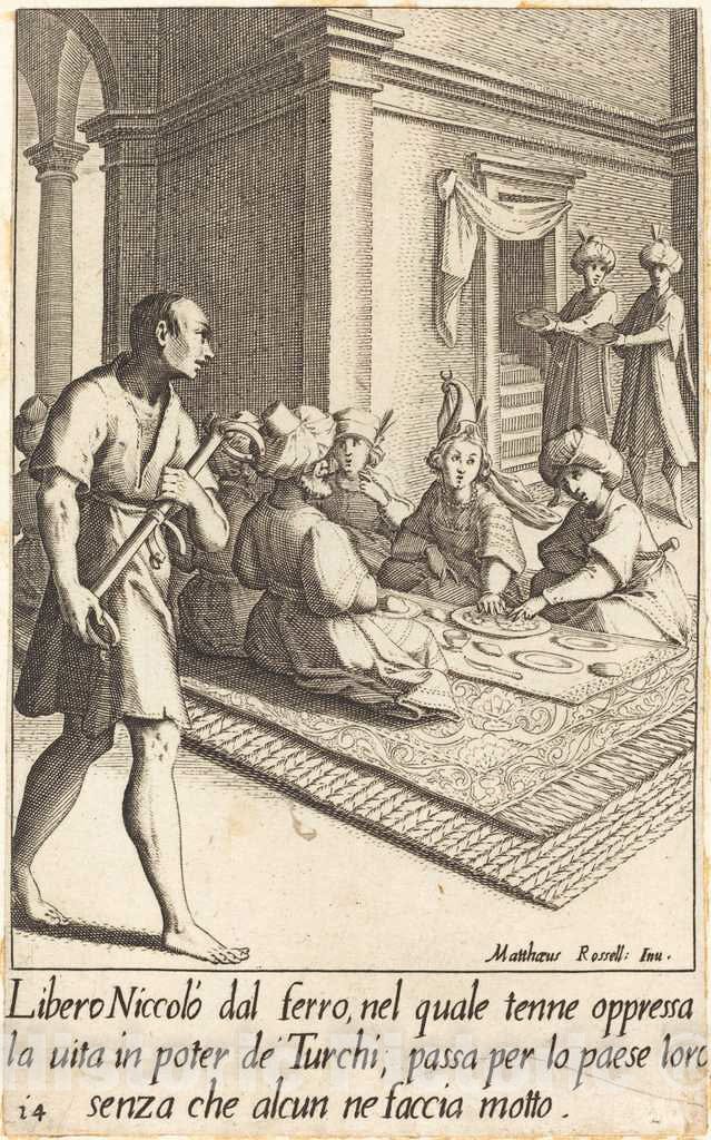 Art Print : Callot After Matteo Rosselli, Niccolo, 1619 - Vintage Wall Art