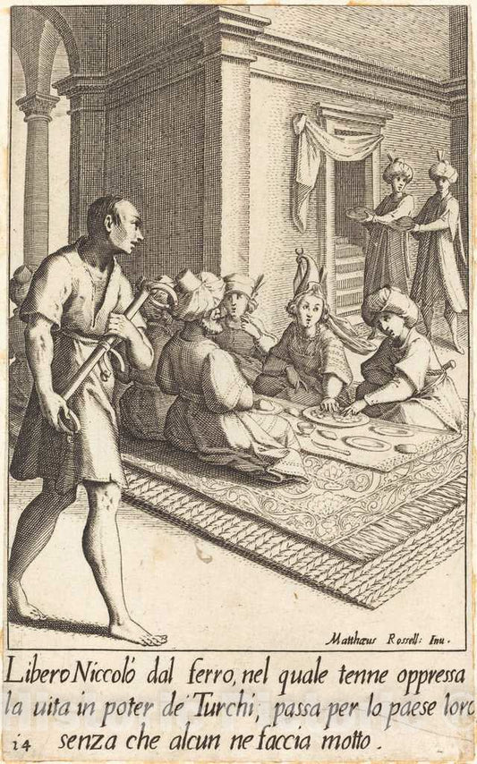 Art Print : Callot After Matteo Rosselli, Niccolo, 1619 - Vintage Wall Art
