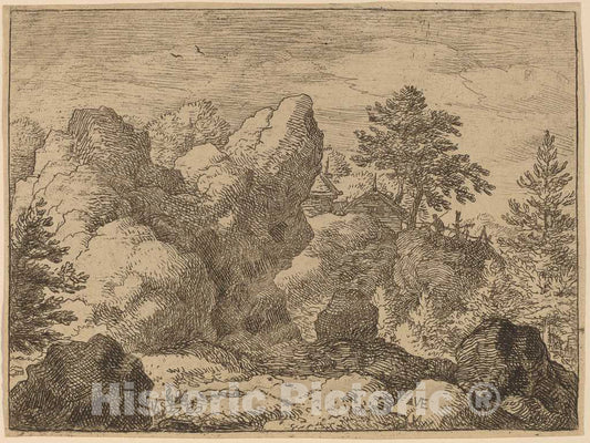 Art Print : Allart Van Everdingen, The Pointed Rock, c.1651 - Vintage Wall Art