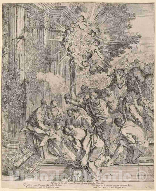 Art Print : Pietro Testa, The Adoration of The Magi - Vintage Wall Art
