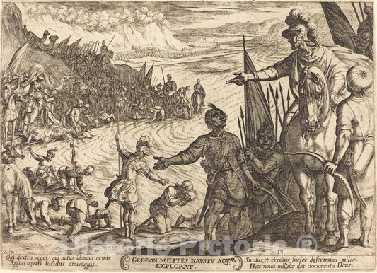 Art Print : Antonio Tempesta, Gideon Chooses His Soldiers, 1613 - Vintage Wall Art