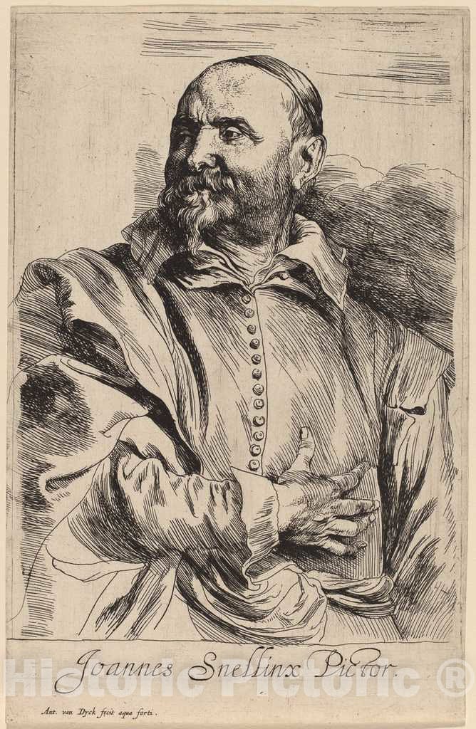 Art Print : Sir Anthony Van Dyck, Jan Snellinx, c.1634 - Vintage Wall Art