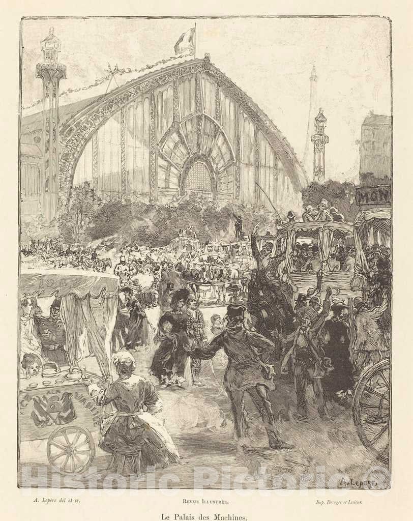 Art Print : Auguste LepÃ¨re, Le Palais des Machines, 1889 - Vintage Wall Art