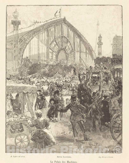 Art Print : Auguste LepÃ¨re, Le Palais des Machines, 1889 - Vintage Wall Art