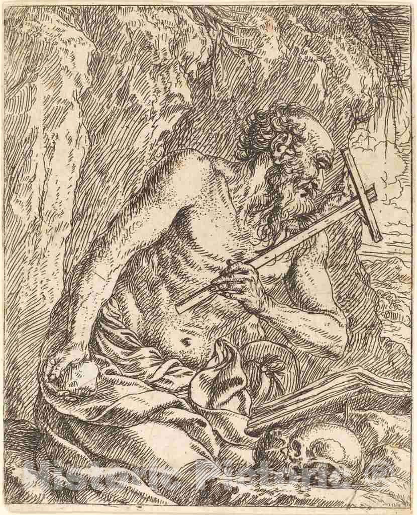 Art Print : Jonas Umbach, Saint Jerome Penitent - Vintage Wall Art