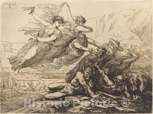 Art Print : FranÃ§ois-Nicolas Chifflart, Justice, Vengeance, and Truth, 1865 - Vintage Wall Art
