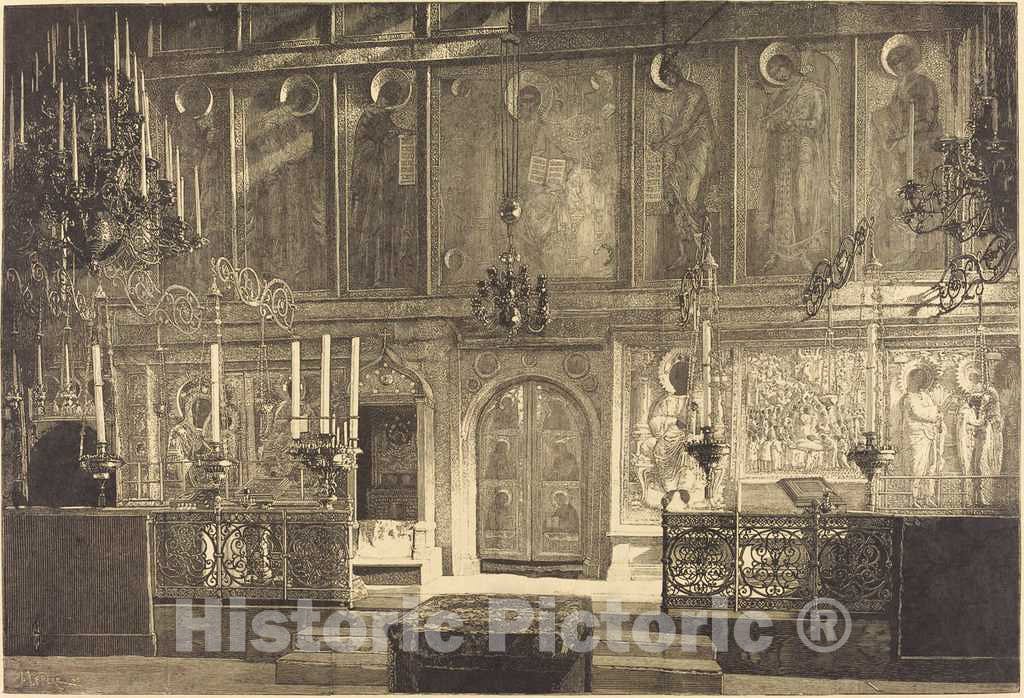Art Print : Auguste LepÃ¨re, L'Inconestase de la Cathedrale de l'Assomption, 1883 - Vintage Wall Art