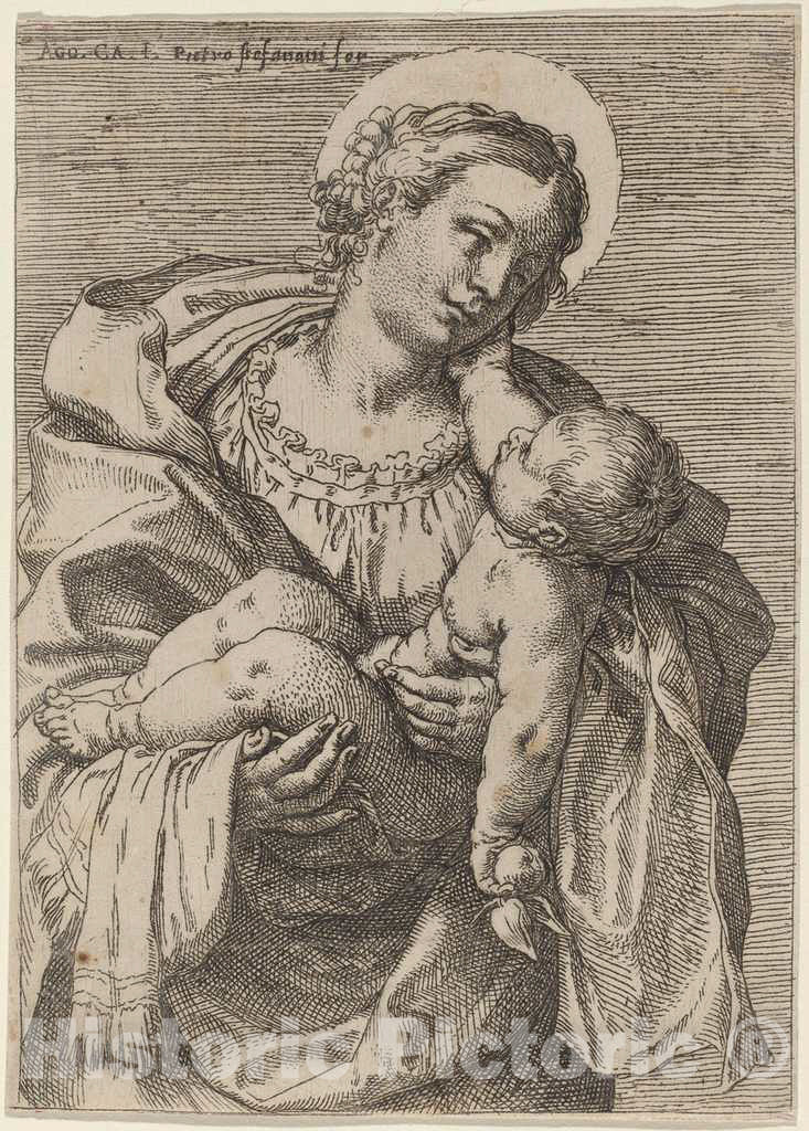 Art Print : Annibale Carracci, The Madonna and Child with an Apple, c.1592 - Vintage Wall Art