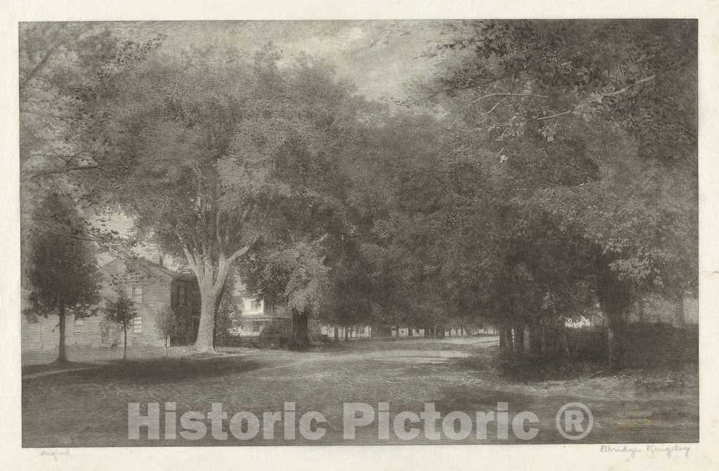 Art Print : Elbridge Kingsley, New England Elms, c. 1889-1890 - Vintage Wall Art