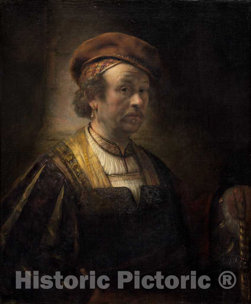 Art Print : Rembrandt, Portrait of Rembrandt, 1650 - Vintage Wall Art