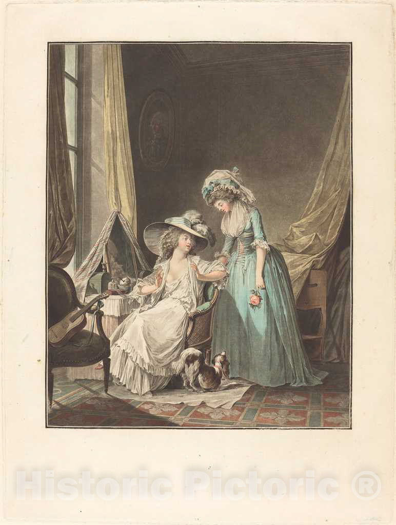 Art Print : Janinet After Lavreince, L'aveu difficile (The Difficult Confession), 1787 - Vintage Wall Art