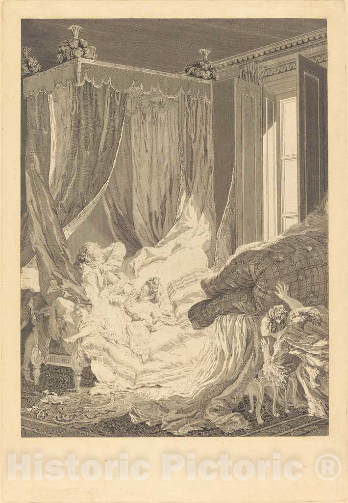 Art Print : Nicolas Delaunay After Baudouin, L'Epouse indiscrete, 1771 - Vintage Wall Art