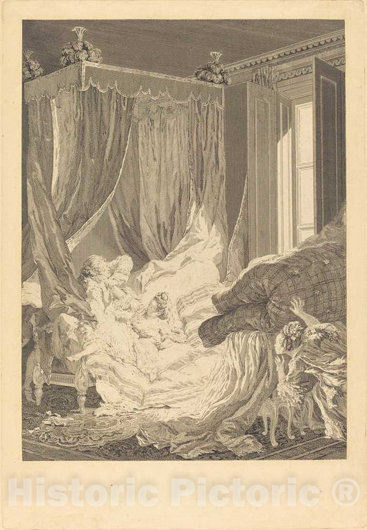 Art Print : Nicolas Delaunay After Baudouin, L'Epouse indiscrete, 1771 - Vintage Wall Art