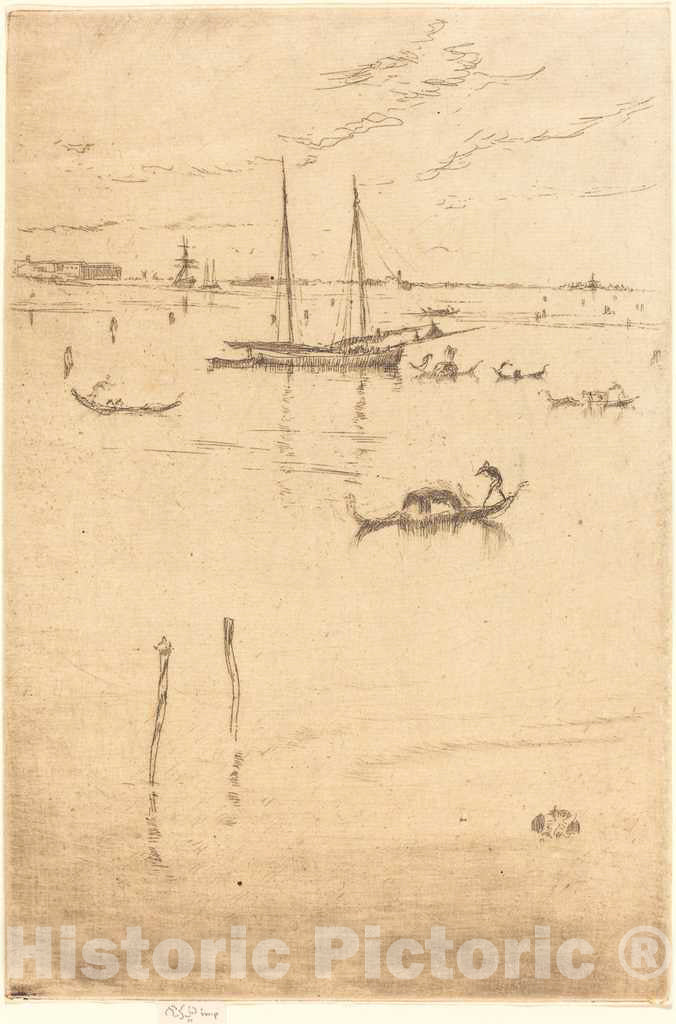 Art Print : James McNeill Whistler, The Little Lagoon, c.1880 - Vintage Wall Art