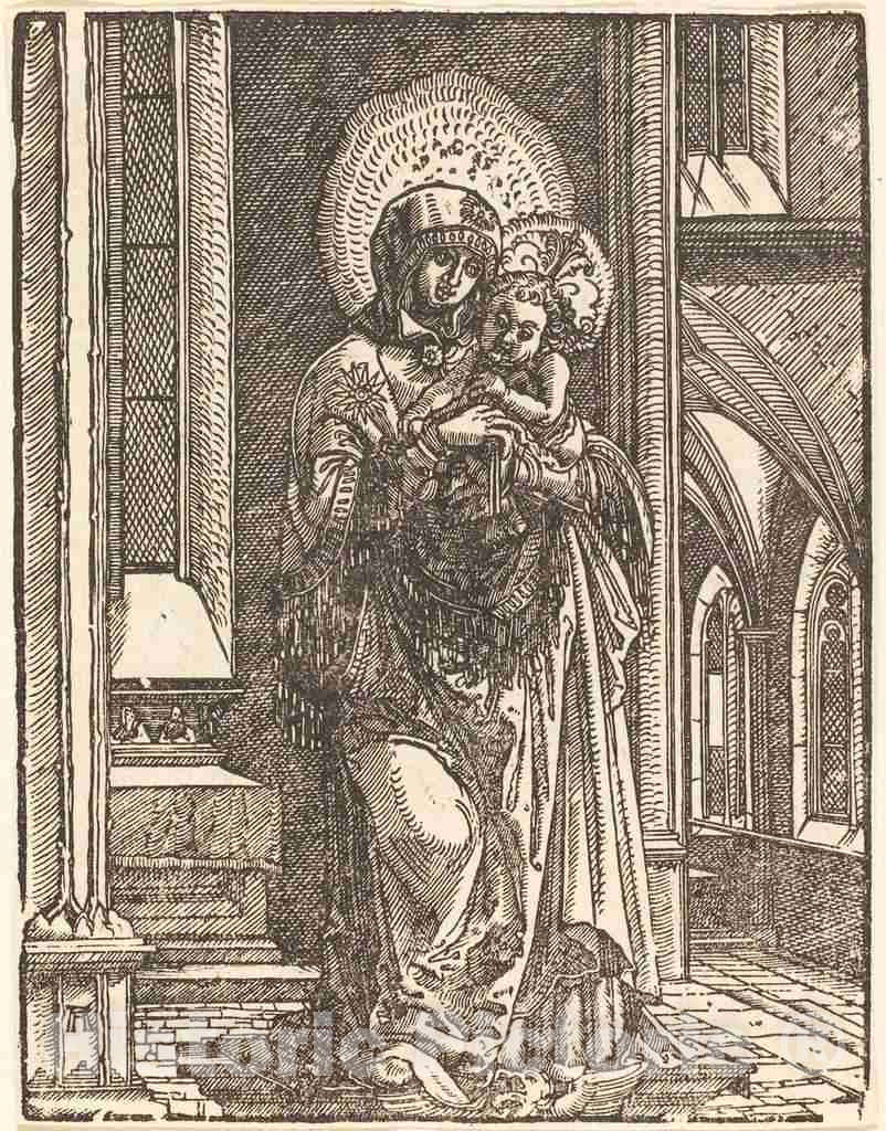 Art Print : Albrecht Altdorfer, Virgin and Child in a Church, c. 1519 - Vintage Wall Art