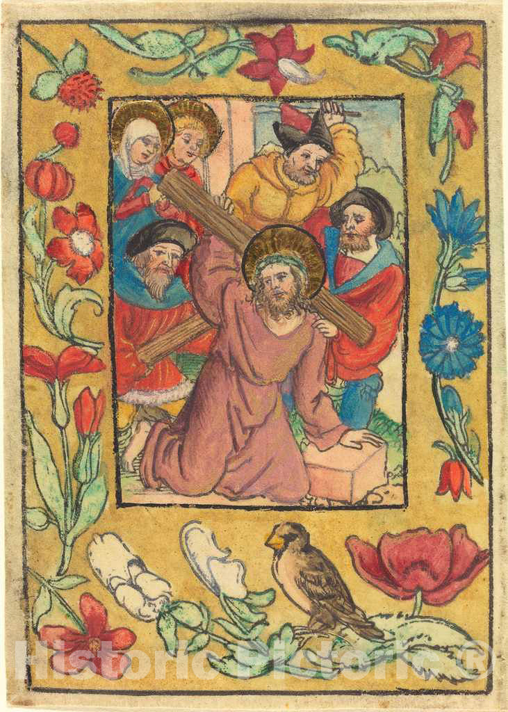 Art Print : Christ Bearing The Cross, c. 1500 - Vintage Wall Art