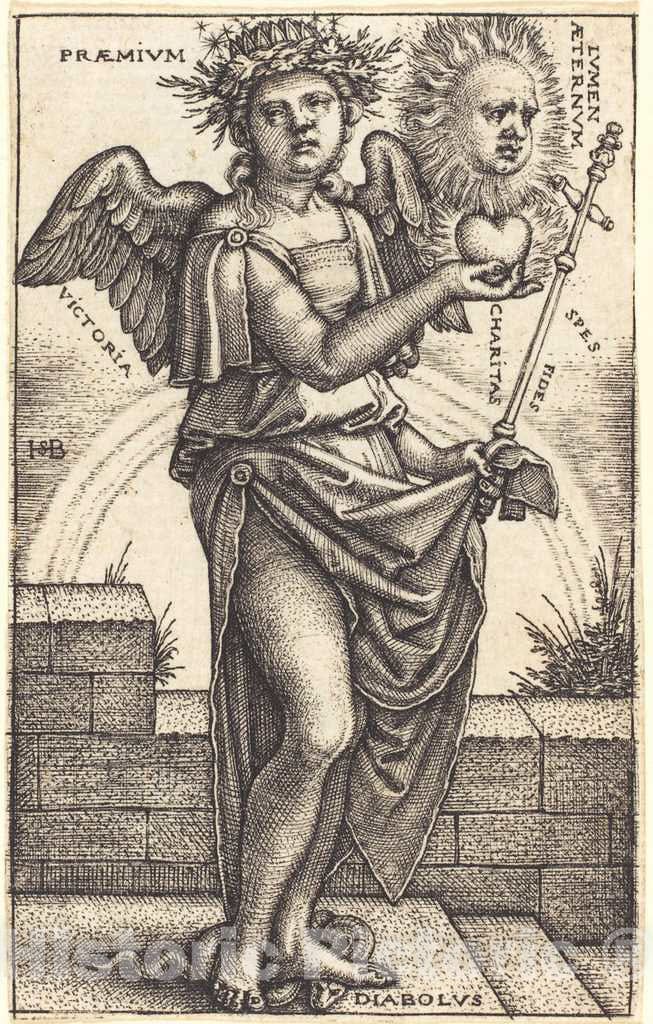 Art Print : Sebald Beham, Allegory of Christianity - Vintage Wall Art