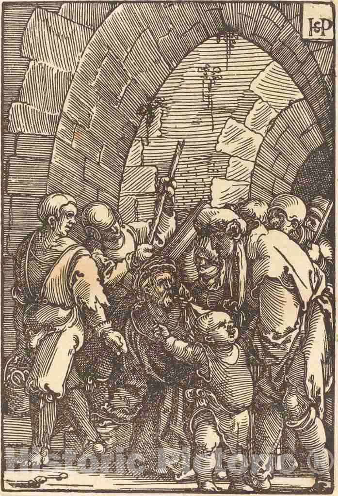 Art Print : Sebald Beham, Christ Bearing The Cross, 1521 - Vintage Wall Art