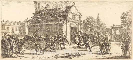 Art Print : Jacques Callot, Pillaging a Monastery, c. 1633 - Vintage Wall Art