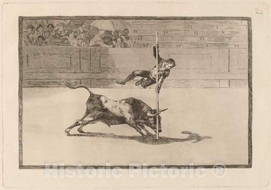 Art Print : Francisco de Goya, The Agility and Audacityof Juanito Apinani in The Ring at Madrid, in or Before 1816 - Vintage Wall Art