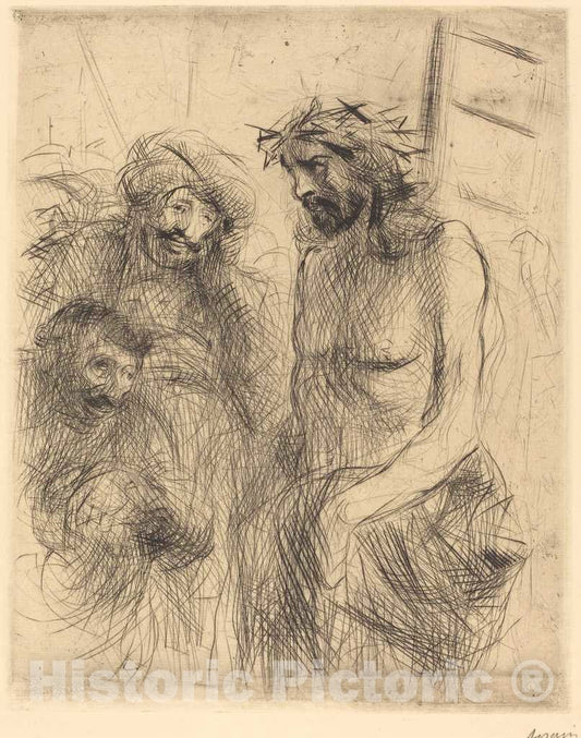 Art Print : Louis Forain, The Mocking of Christ, 1909 - Vintage Wall Art