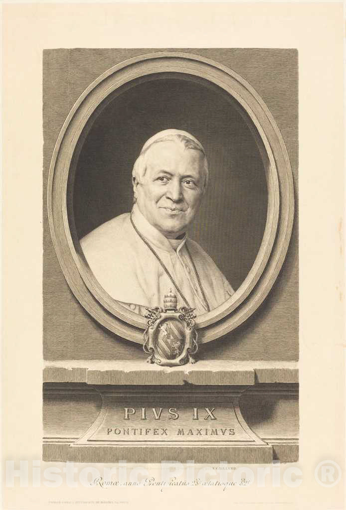 Art Print : Gaillard, Pius IX, 1873 - Vintage Wall Art