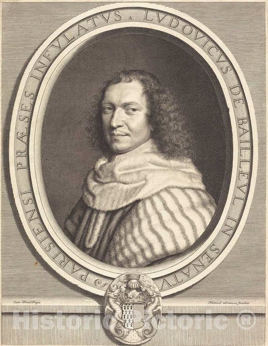 Art Print : Robert Nanteuil, Louis-Dominique de Bailleul, 1658 - Vintage Wall Art