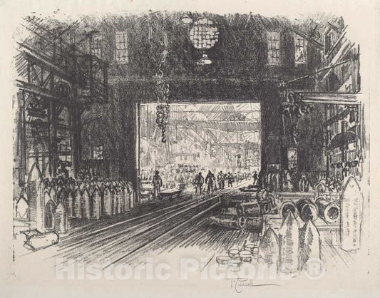 Art Print : Joseph Pennell, Shell Factory, No.II, 1917 - Vintage Wall Art