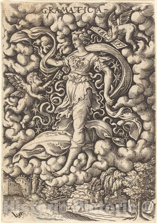Art Print : Virgil Solis, Gramatica (Grammar) - Vintage Wall Art