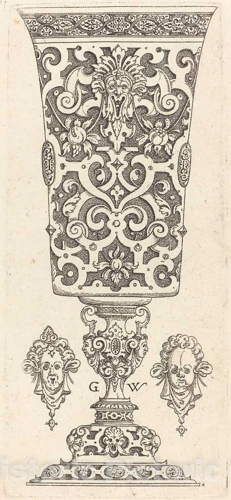 Art Print : Georg Wechter I, Goblet with Base Decorated with Two Large Scallops, 1579 - Vintage Wall Art