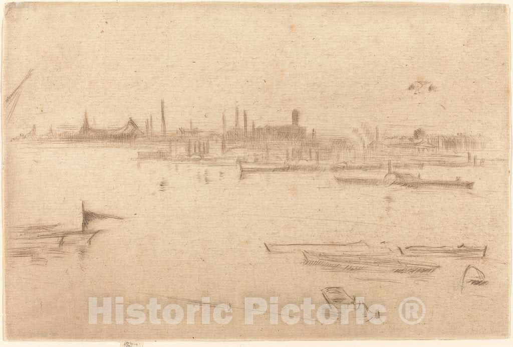 Art Print : James McNeill Whistler, Battersea: Dawn, 1875 - Vintage Wall Art