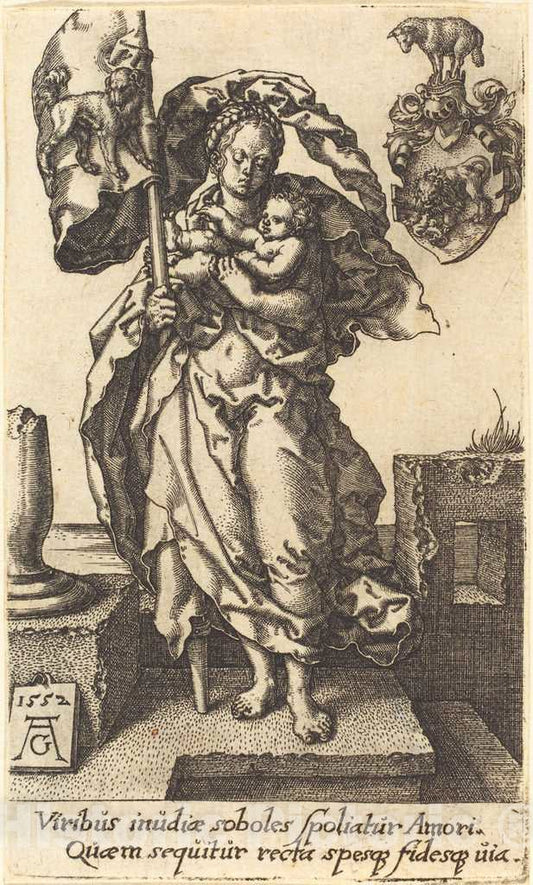 Art Print : Aldegrever, Compassion, 1552 - Vintage Wall Art