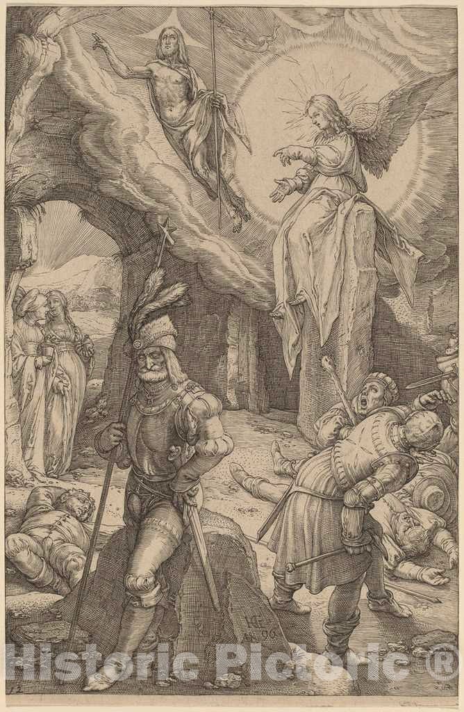 Art Print : Hendrik Goltzius, The Resurrection, 1596 - Vintage Wall Art