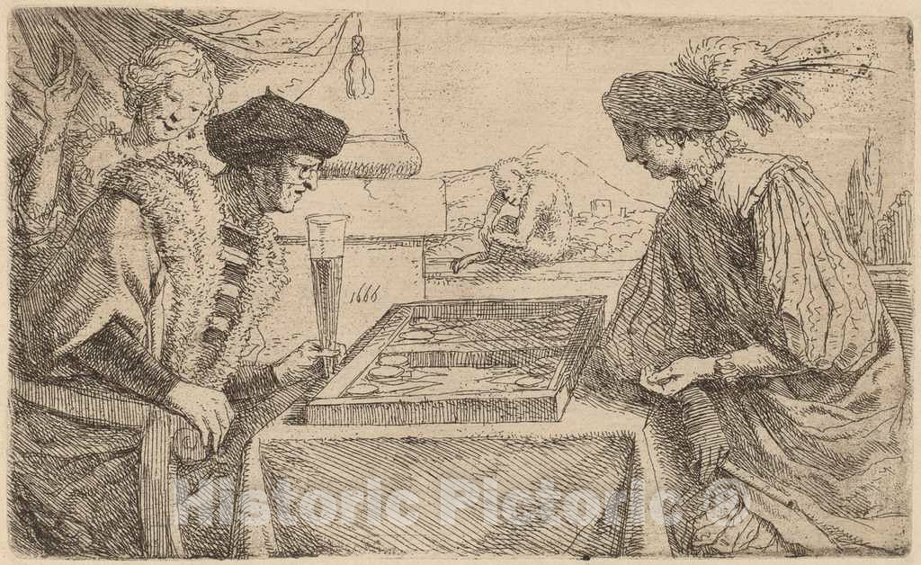 Art Print : Leendert Van der Cooghen, The Board Players - Vintage Wall Art