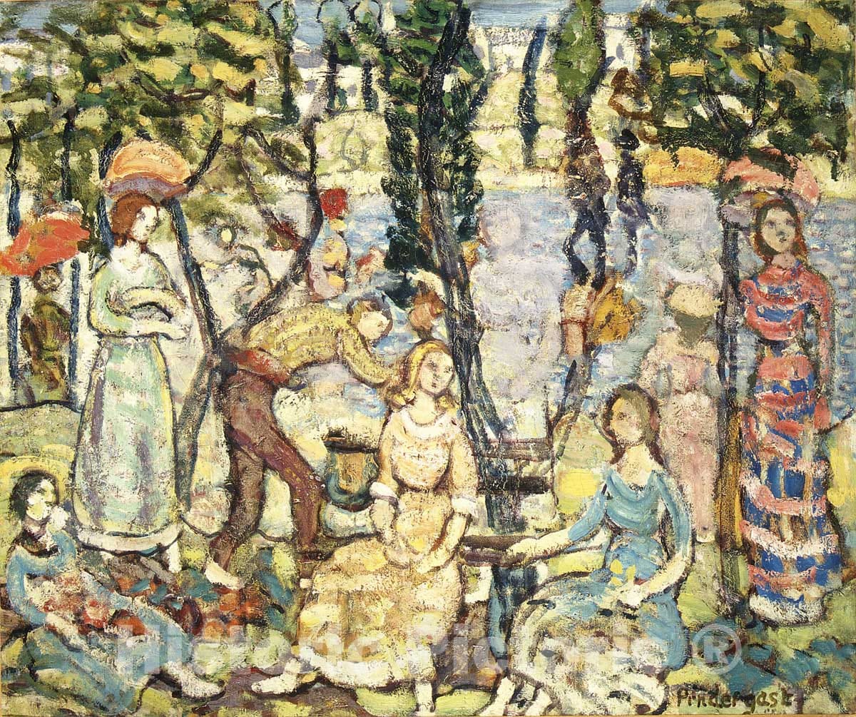 Art Print : Maurice Brazil Prendergast - Group of Figures : Vintage Wall Art