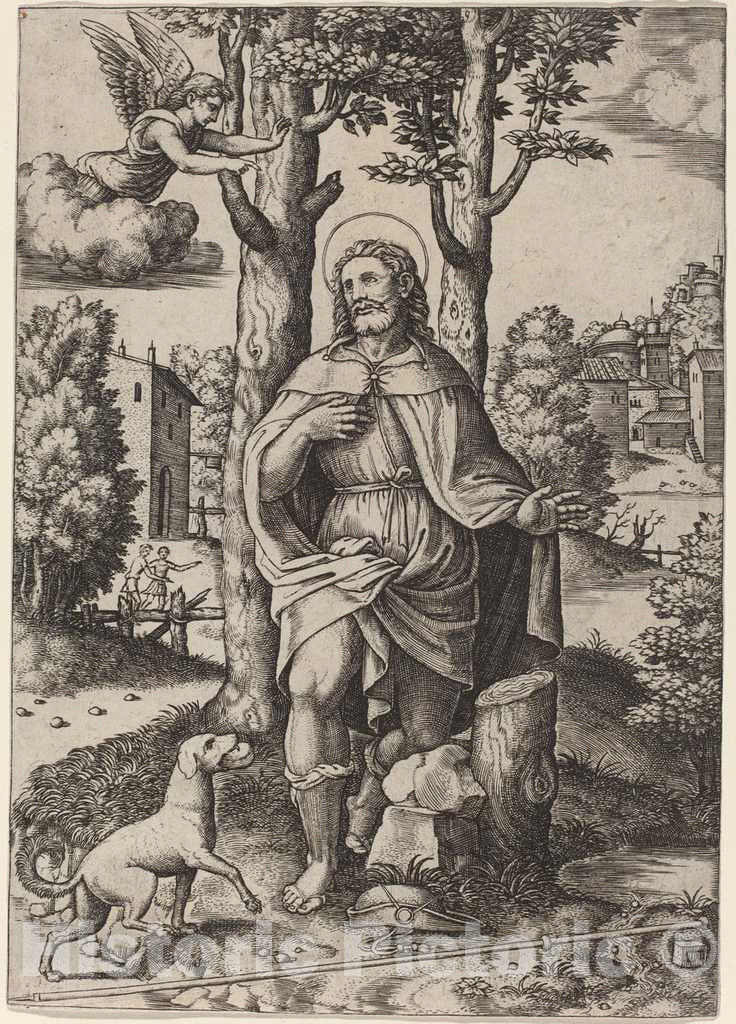 Art Print : Saint Roch - Vintage Wall Art