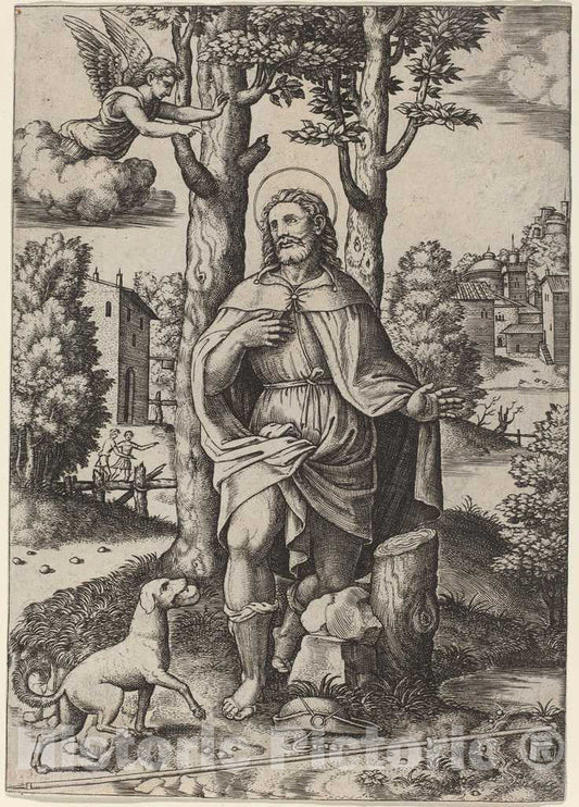 Art Print : Saint Roch - Vintage Wall Art