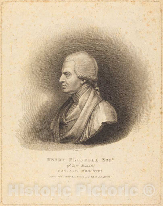 Art Print : Scriven After Bullock, Henry Blundell, 1804 - Vintage Wall Art