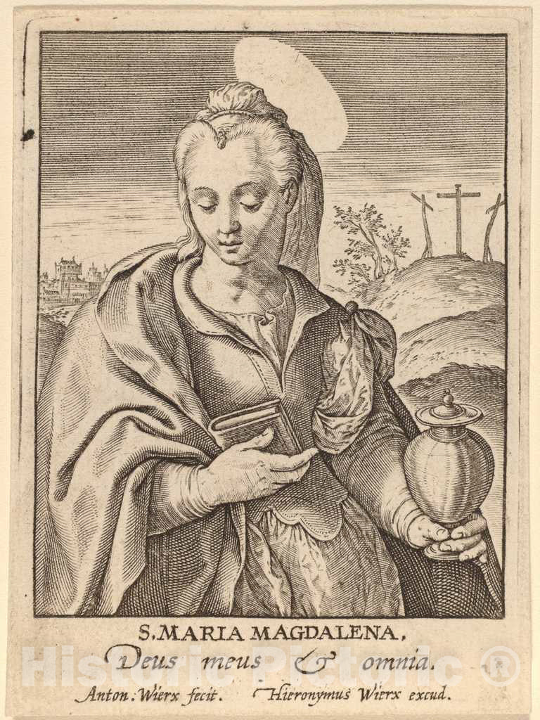 Art Print : Antonie Wierix, S. Maria Magdalena - Vintage Wall Art
