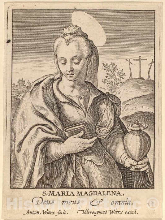 Art Print : Antonie Wierix, S. Maria Magdalena - Vintage Wall Art