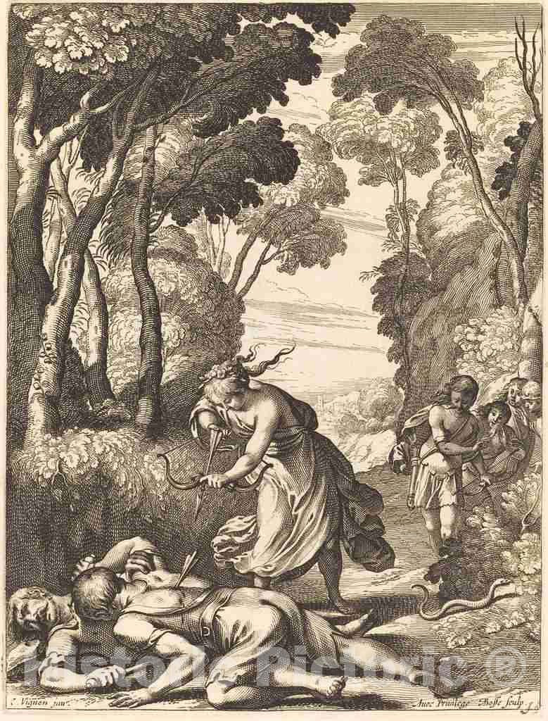 Art Print : Bosse After Vignon, Illustration to Jean Desmarets' L'Ariane, 1639 - Vintage Wall Art