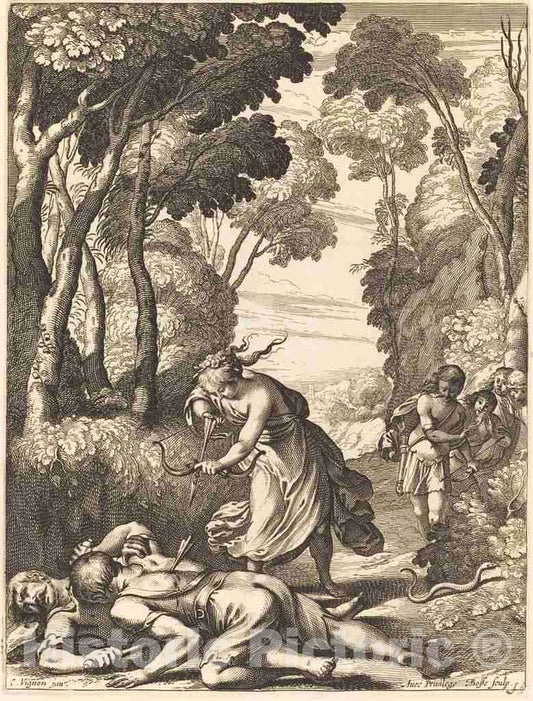 Art Print : Bosse After Vignon, Illustration to Jean Desmarets' L'Ariane, 1639 - Vintage Wall Art
